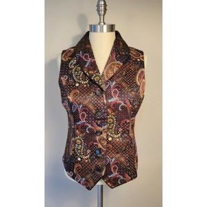 Gorgeous Satin Orvis Paisley Vest   Size XS (Fits more like S)   